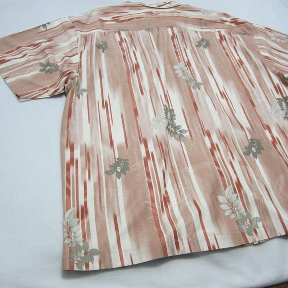 Tommy Bahama Hawaiian shirt Mens 2xl Coral Pink button up short sleeve 100% silk - Picture 11 of 12